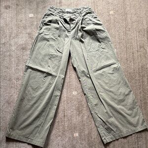 Nili Lotan Sage Green Wide-Leg Chinos